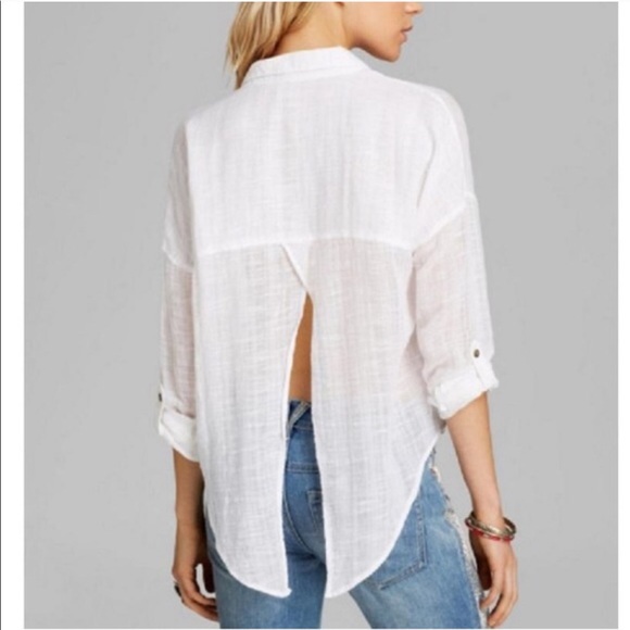 Free People Tops - Free People Split Back Button Down
